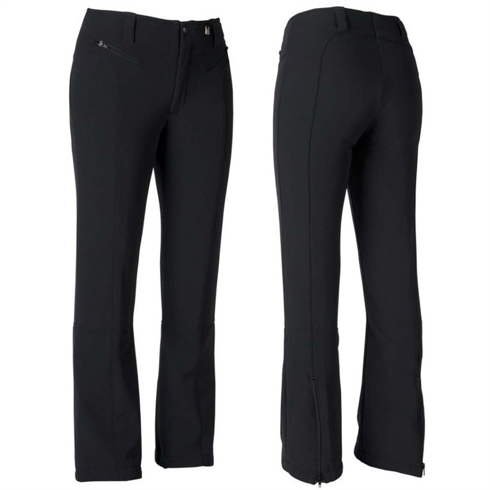 Nils Jan Stretch Ski Snow Pants Size 6 Black Sportswear Waterproof Zip Pockets